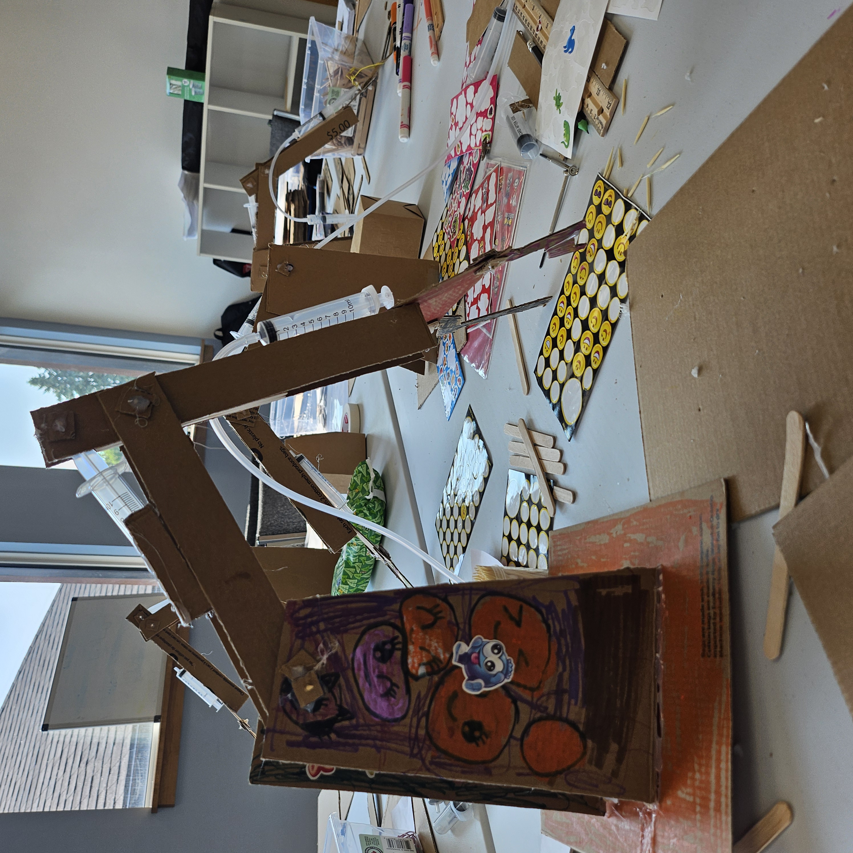 Robotic arm hydraulic robot arm, design and built be Waterloo STEAM Academy students.