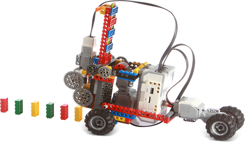 Kids building robotics with LEGO